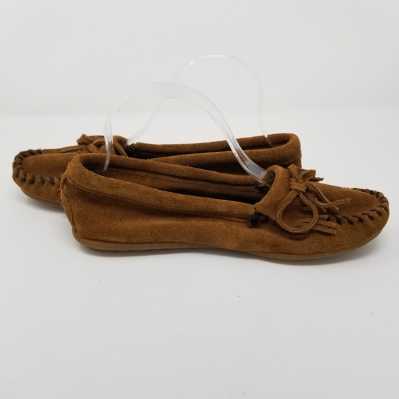 Minnetonka Moccasin Kilty Suede Hard Sole Boho - Picture 5 of 7